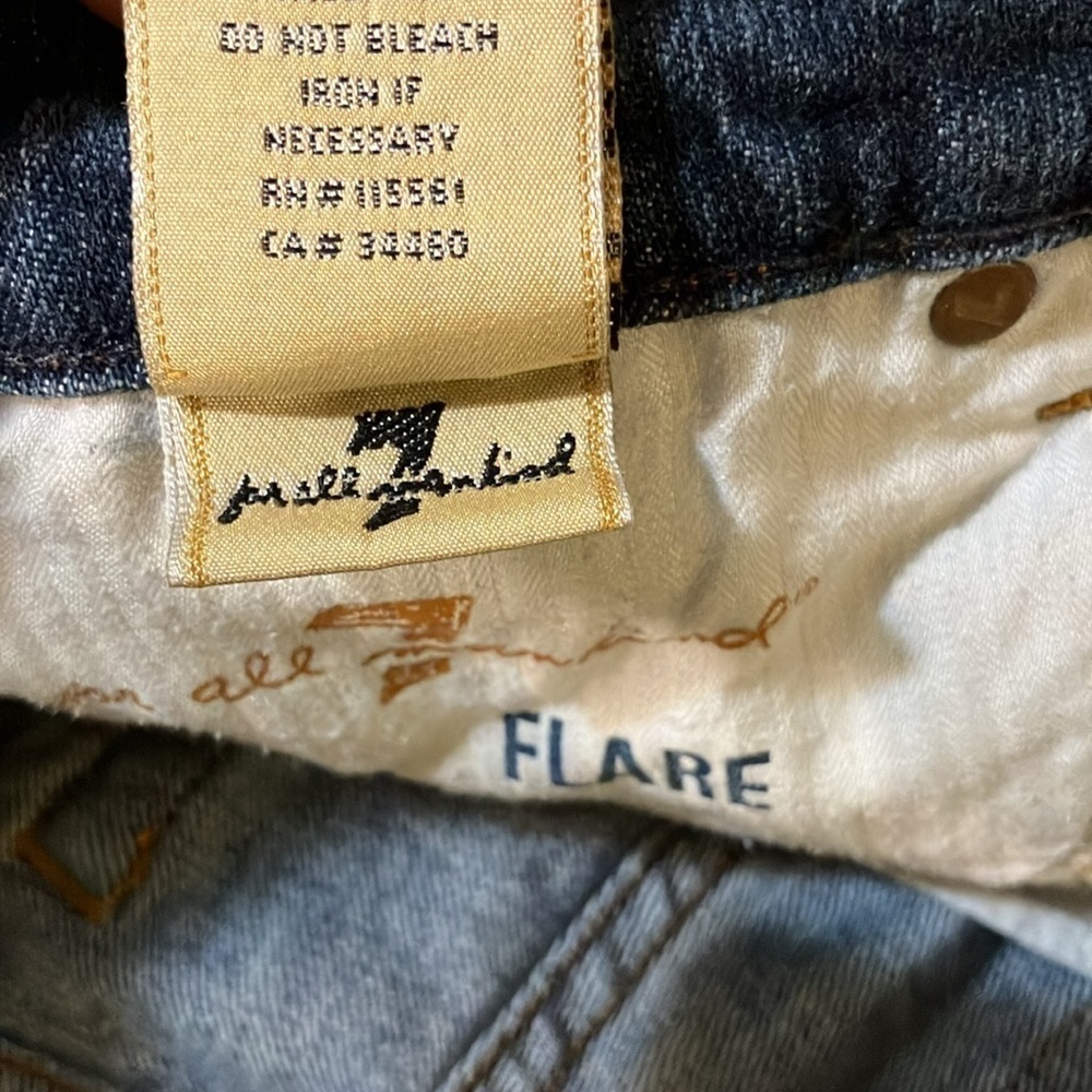 Seven for All Mankind flare dojo 5 pocket classic denim jeans USA 30 X 29 - Picture 7 of 7